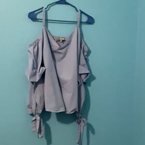 #86 Gypsies and Moondust tethered, cold shoulder, sleeve top size large